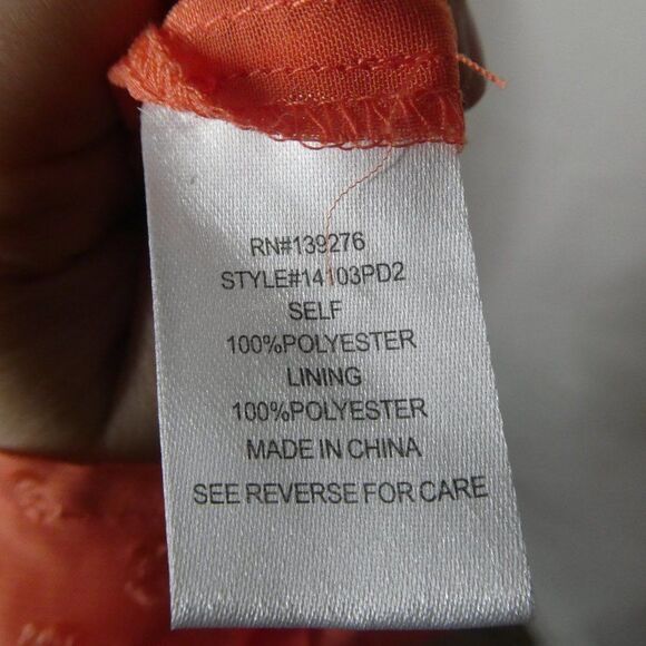 Daniel Rainn Swiss Dot Keyhole Sleeveless Blouse S Tangerine - Picture 4 of 11